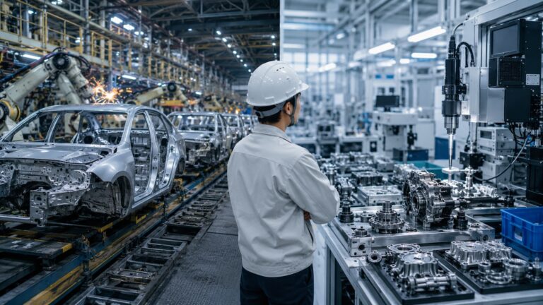 自動車工場の製造ライン